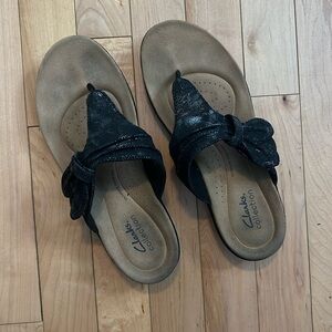 Clarks Black and Brown Women's Sandals